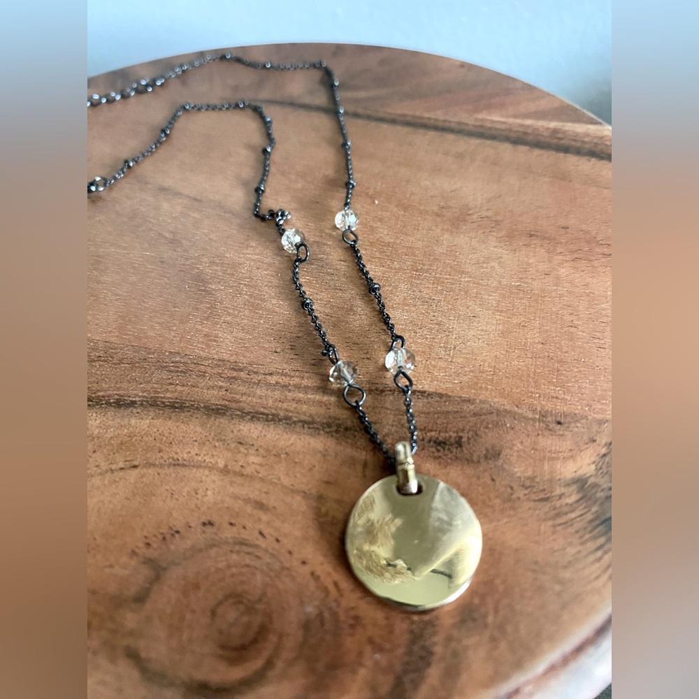 Zara Woman NWOT Gold Charm Black Chained Choker/Necklace